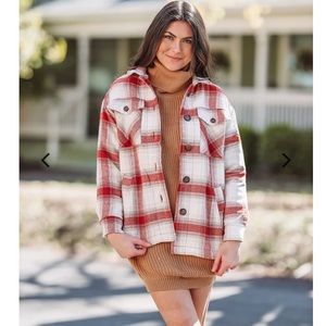 NWT Red Plaid Shacket